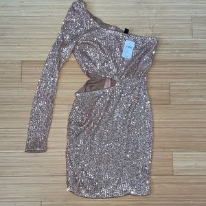 One Shoulder Sequin Dress